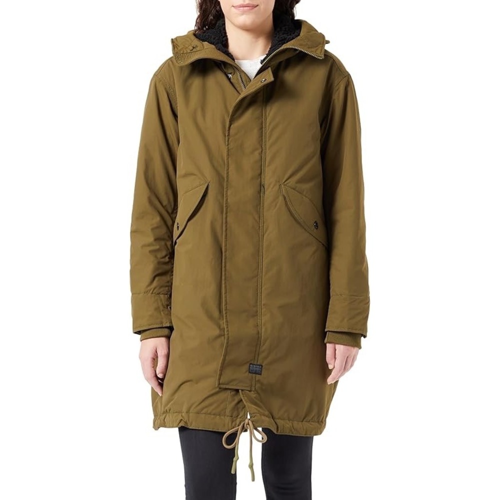 G-Star Raw NEW Women's Hooded Fishtail Parka Dark Olive Size‎ XL